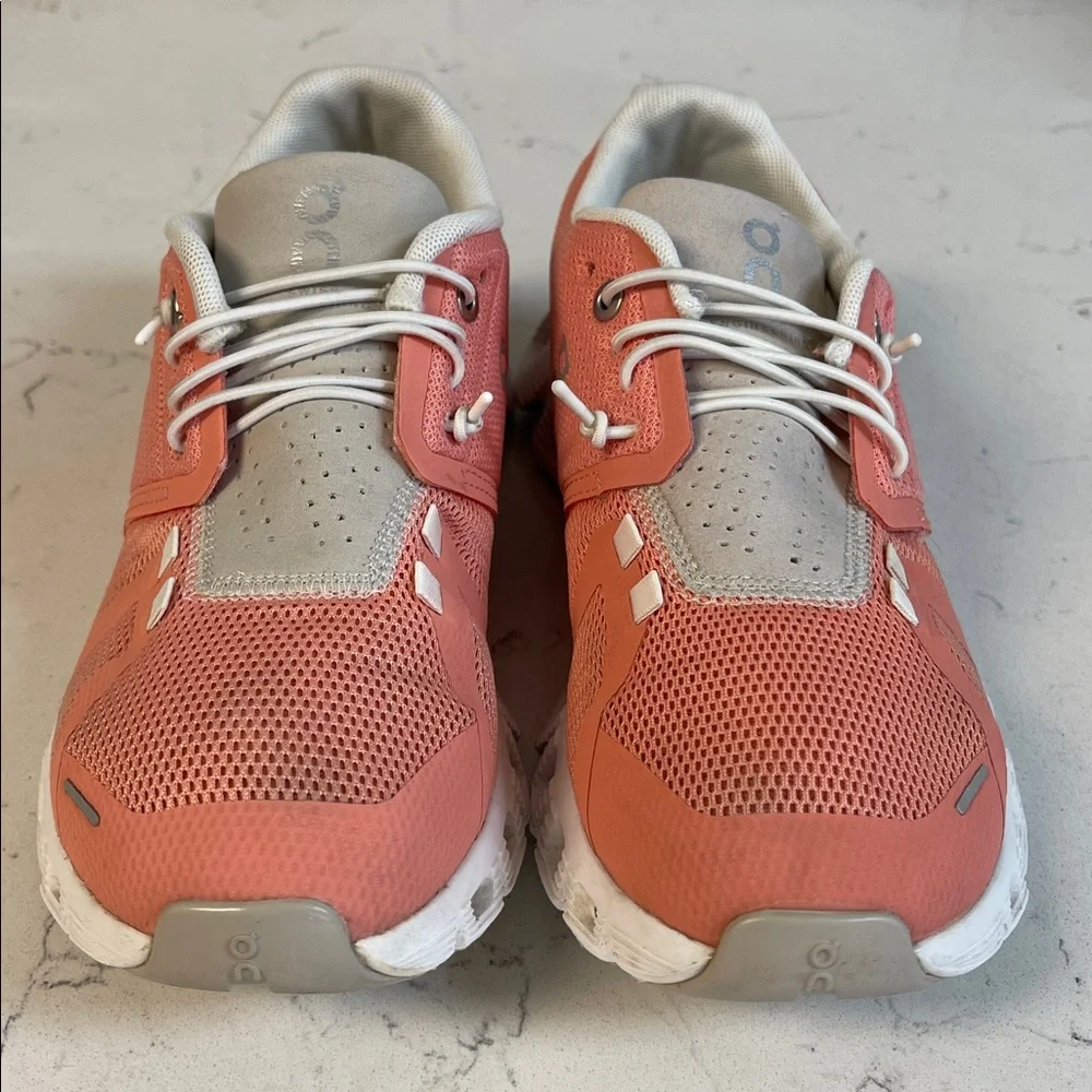 On Running On Cloud 5 Sneakers Women's Flamingo/Pearl Size 6.5 - Picture 3 of 17